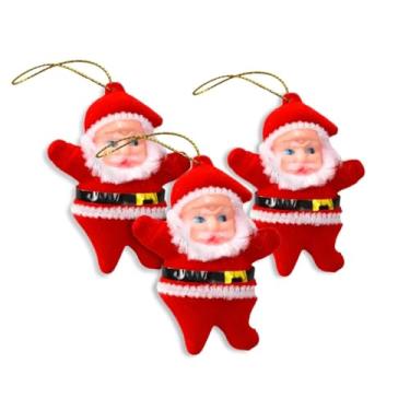 Imagem de Kit 06 Enfeite Pendurar Papai Noel Vermelho Árvore De Natal