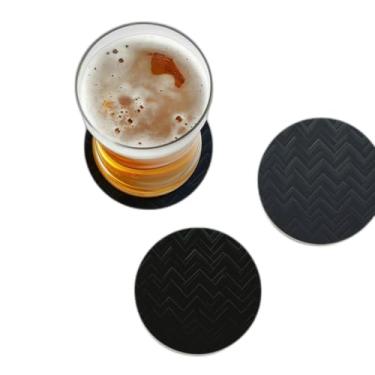 Imagem de Porta Copos Com Ilustração Personalizada Papel de Parede Abstrato Ziguezague - Tamanho 10.5x10.5 cm