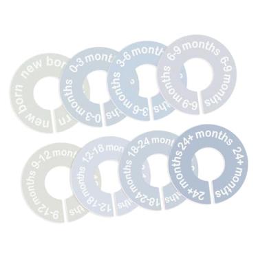 Imagem de Baoblaze Conjunto de 8 divisórias para armário de bebê, organizadores de roupas por tamanho, cabides redondos e portáteis para berçário, ideais para casa, Cores Azuis