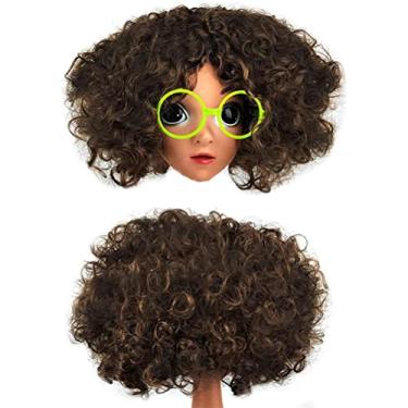 Imagem de Yinhing Caroon Filme Crianças Cosplay Peruca Com Armações de óculos Cabelo Curto Encaracolado Traje Acessório para Vestir-se Festa de Halloween para Aventuras e Jogar
