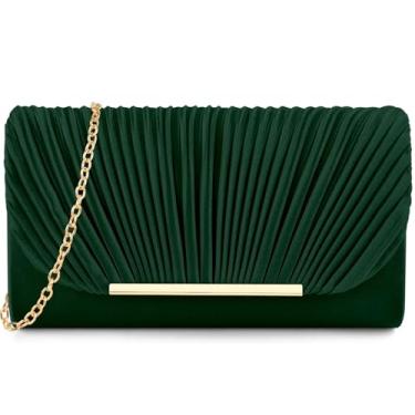 Imagem de TINDTOP Bolsas de mão femininas para noite para festa de casamento formal, coquetel, formatura, bolsa de ombro transversal, Verde A