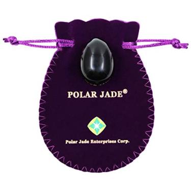 Imagem de Ovo Yoni Perfurado Lateral de Jade Polar Jade (Kegel Jade Egg), sua escolha de tamanho grande, médio ou pequeno, polido manualmente, Preto, Small (35x25mm)