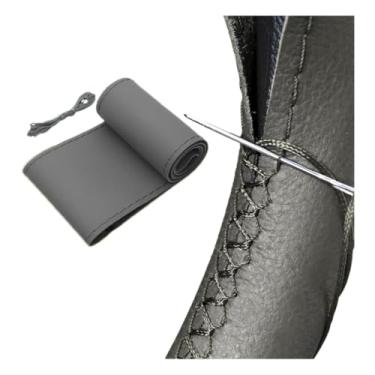 Imagem de AUTOXBERT Capa de volante de couro antiderrapante respirável de 38 cm/15 polegadas para Nissan Qashqai Toyota Camry RAV4 VW Golf