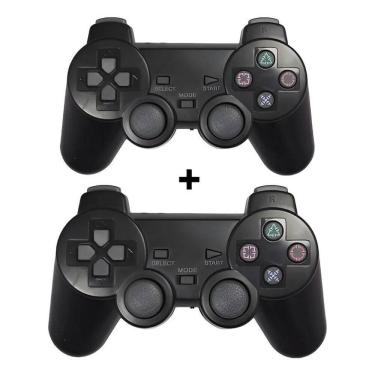 Imagem de 2X Kit 2 Controles Para Ps1 Ps2 Joystick Com Fio Analógico