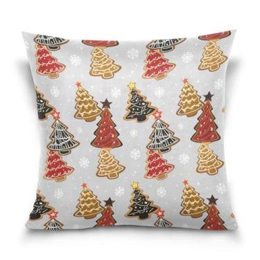 Imagem de Wassud Capa de almofada decorativa vintage de árvore de Natal 45,7 x 45,7 cm para sofá, sofá, casa, casa de fazenda, decoração de quarto