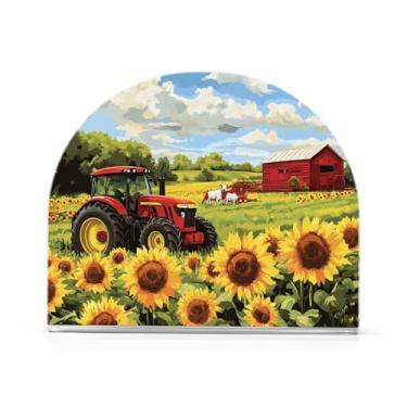 Imagem de xigua Porta-guardanapos de acrílico, porta-guardanapos de girassóis de rancho para mesas cozinha restaurante decoração de casa, suporte decorativo moderno para guardanapos de coquetel de papel de