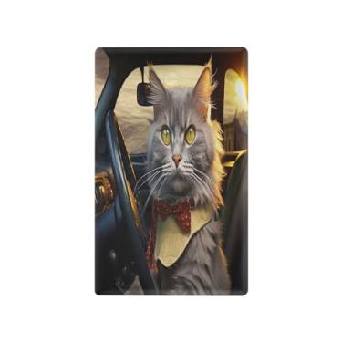 Imagem de Wassud Placa de cobertura de interruptor de luz, capas de tomadas duplex, placa de parede para dirigir gatos (2) decoração decorativa de casa, sala de estar, quarto, decoração