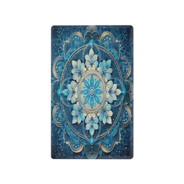 Imagem de Wassud Placa de cobertura para interruptor de luz, capas de tomadas duplas, placa de parede, mandala azul, decoração de casa, sala de estar, quarto, decoração