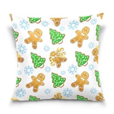 Imagem de Wassud Capa de almofada decorativa de árvore de Natal para homem de gengibre, 45,7 x 45,7 cm, para sofá, casa, casa de fazenda, decoração de quarto