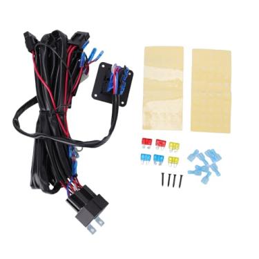 Imagem de Fafeicy Kit de Chicote Elétrico de Barra de Luz LED Com Interruptor Oscilante Duplo 16AWG 20A, relé e Fusível para Instalação de Iluminação Auxiliar de Barco Off Road ATV UTV