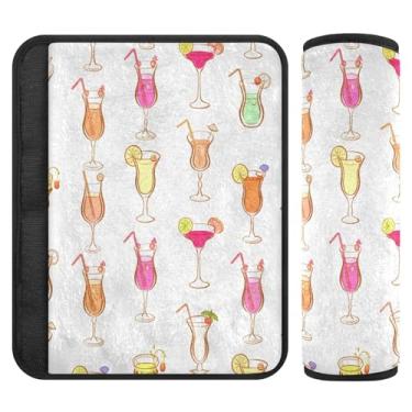 Imagem de Burbuja Capa de cinto de segurança de carro para bebidas coloridas, protetor de cinto de segurança macio e confortável para alça de ombro de assento, 1 par médio