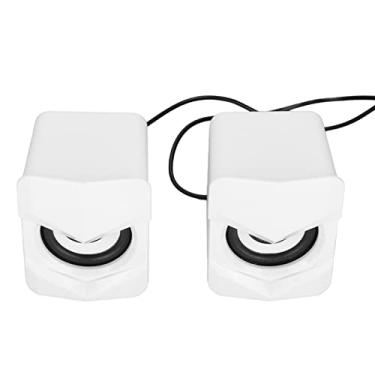 Imagem de Akozon Alto-falante de Computador Com Fio USB - Mini Alto-falante de Mesa Multimídia para PC, Laptop, Telefone Celular e Monitor - Som Nítido, Volume Ajustável, Design Portátil (Versão comum branca)