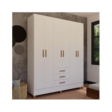 Imagem de Guarda-Roupa Casal Bartira New Olimpia Plus 204x165cm 6 Portas 3 Gavetas