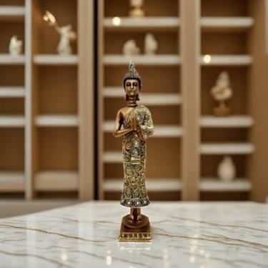 Imagem de ICE Armor 59,7 cm H estatueta tradicional de Buda em pé estátua escultura ornamento decoração de casa/quarto e ideias de presente para inauguração de casa, feriados e aniversários. Ótima adição
