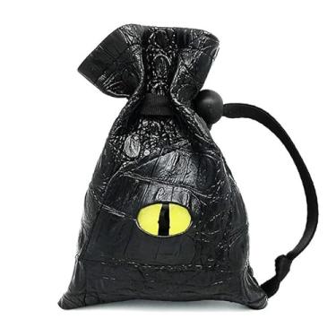 Imagem de Bolsa de dados com cordão, couro PU, DND, bolsa de dados, tarôs, cartões oráculos, bolsa de armazenamento para presente, moedas, acessórios de joias - olho amarelo