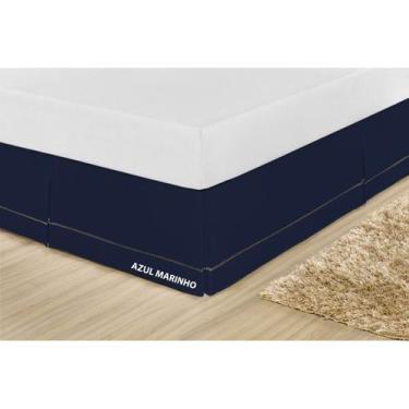 Imagem de Saia Box King Ponto Palito Percal 180 Fios - Rafaloro Enxovais, Azul m