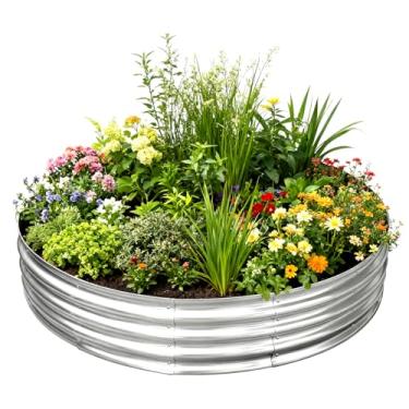 Imagem de Eclaron Canteiro elevado para vaso de aço galvanizado - altura elevada de 30 cm (12 polegadas) grande, portátil, resistente para quintal, pátio e acampamento ao ar livre