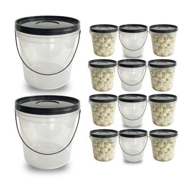 Imagem de Balde 3.2L Transparente Para Isca De Peixe - 12 Pçs - Nastripack