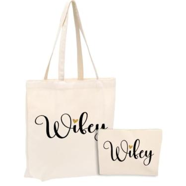 Imagem de 2 peças de bolsa de cosméticos de lona para maquiagem, presente para noivado, chá de noiva, despedida de solteira, festa de casamento, compras, trabalho, escritório, apreciação, dia das mães, Natal