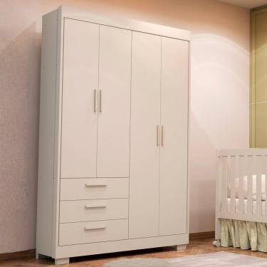 Imagem de Roupeiro Zaki 4 Portas 3 Gavetas Areia Fosco - Reller