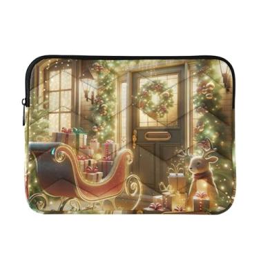 Imagem de Capa para laptop leve para dispositivo eletrônico portátil, trenó festivo, porta frontal, à prova de choque, capa protetora para notebook