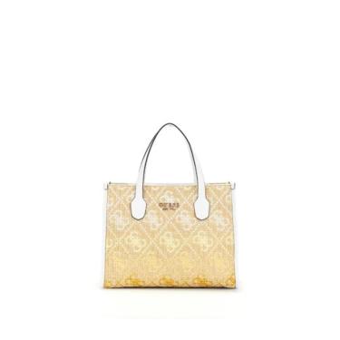 Imagem de GUESS Bolsa Silvana com 2 compartimentos, logotipo Cornsilk, Logotipo Cornsilk, One Size