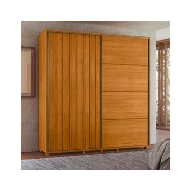 Imagem de Guarda-Roupa Casal Madetec Monet 2 Portas Correr Ripado Amortecimento Cabideiro Extensível 4 Gavetas