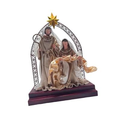 Imagem de FLCPJGV Conjunto de Esculturas de Resina Da Natividade com Figuras Da Sagrada Família, Motivo Tradicional, Ideal para Decoração de Sala de Estar E Escritório, Style B, Tamanho real