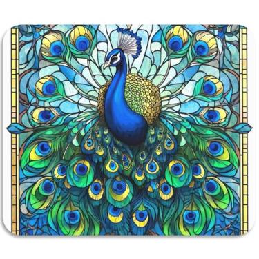 Imagem de Tapetes de secagem de pratos de arte de pavão vitral tapete de escorredor de pratos durável tapete de balcão de cozinha 39,9 cm x 30 cm