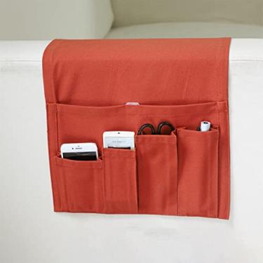 Imagem de BAGASI Organizador de apoio de braço de sofá, suporte de controle remoto para poltrona reclinável, poltrona, poltrona, poltrona, poltrona, poltrona, com 5 bolsos para revistas, tablets, telefones e TV