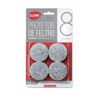 Imagem de Kit 8 Protetores de Feltro Autoadesivos Redondos 4,2cm para Pés de Móveis Antirruído Proteção para Piso