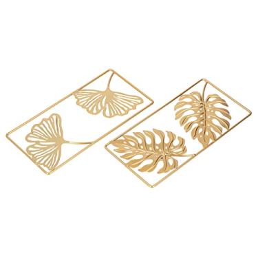 Imagem de SPYMINNPOO Decoração de Parede de Folha de Ginkgo, Metal Dourado Requintado, Cor Forte para Quarto, Sala de Estar, 2 Peças para Escritório Doméstico