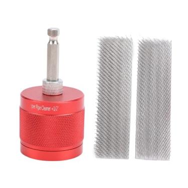 Imagem de LiebeWH Conjunto de Limpador de Tubos de Cobre para Furadeira Elétrica 1/2 Escova de Limpeza de Tubos de Cobre Com Haste Sextavada 1/4 e 2 Escovas de Substituição