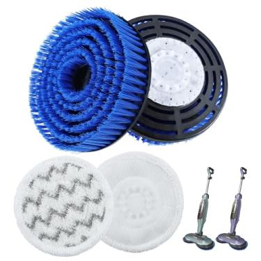 Imagem de Cabeça de escova para esfregão a vapor Shark S7000/S7001/S8201 Series substituição de almofadas de esfregão a vapor - cabeças de escova com cerdas de nylon, pisos de madeira e azulejo de limpeza