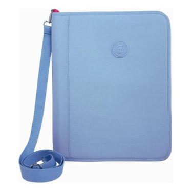 Imagem de Fichário Pasta A4 Kika Feminina Escola Com Argola e Zíper (Azul glitter)