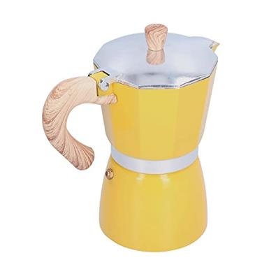 Imagem de GLOGLOW Cafeteira/xícara de café, Liga de Alumínio, 6 Copos, Alça Ergonômica, Fogão, para Casa e Escritório 300ml Cafeteira Moka Nan (Amarelo)