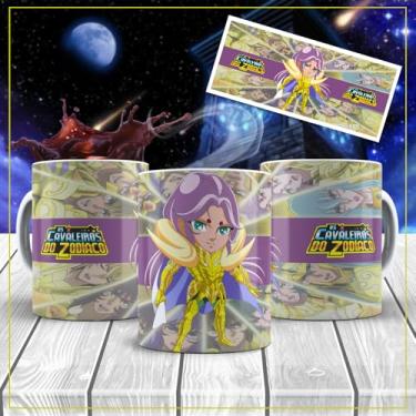 Imagem de Caneca Porcelana Os Cavaleiros do Zodíaco Cavaleiro de Ouro Todos Os Personagens 325ml (Áries)