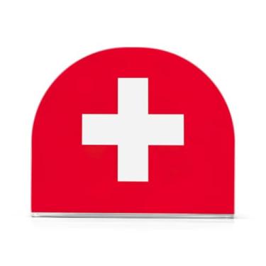 Imagem de Porta-guardanapos com bandeira da Suíça, suporte de guardanapo de jantar, pacote com 2, suporte de acrílico antiderrapante