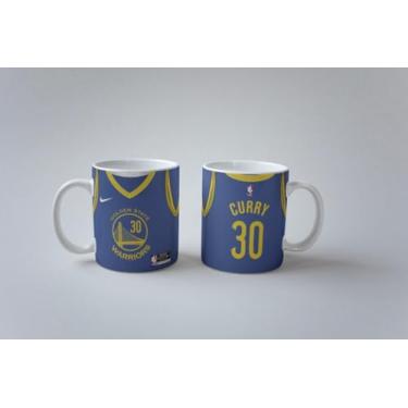 Imagem de Caneca Basquete Warriors Curry 30 Porcelana Personalizada 325ml (Azul)