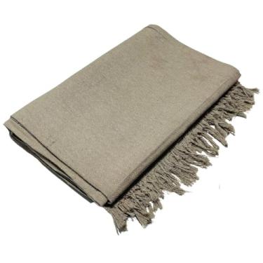 Imagem de Manta de Sofá Gigante 210x120cm em Algodão – Manta Artesanal para Sofá e Cama Decorativa(Areia)