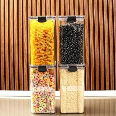 Imagem de Kit com Potes Herméticos para Cozinha – 260ml a 2,2L, Organizador de Alimentos para Dispensa e Armário(4 Potes - 1,5 Litros)