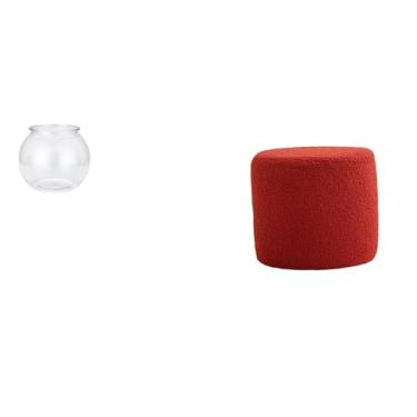 Imagem de Whtkoph Puf Redondo Transparente para Apoio Dos Pés, Ideal para Aquário Pequeno, Vaso, Mesa de Escritório, Decoração de Casa E Sofá Cilíndrico Pequeno.