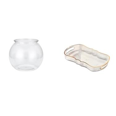 Imagem de Whtkoph Bandeja Transparente para Aquário Pequeno, Ideal para Mesa de Escritório, Decoração de Casa, Servir Plantas E Alimentos, Banheiro, Pia, Frutas, Café,