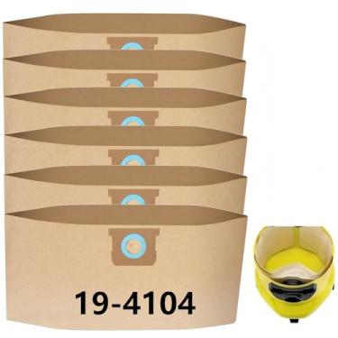 Imagem de Sacos de vácuo DXVA19-4104 adequados para aspiradores de pó molhados/secos Dewalt, substituição de sacos de filtro de coleta de poeira descartáveis (pacote com 6)