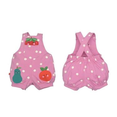 Imagem de Jardineira Molecottom Bebê Menina Rosa Frutas Eliza, P