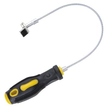 Imagem de Ferramenta de remoção de plugue de drenagem de óleo magnético – eixo de aço flexível forte com alça antiqueimaduras, remoção universal de plugue de depósito para manutenção segura do carro DIY