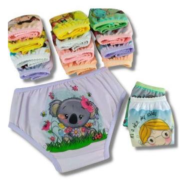 Imagem de Kit Calcinha Infantil C/ 10 Malha Estampada Revenda Atacado - Mi Amore