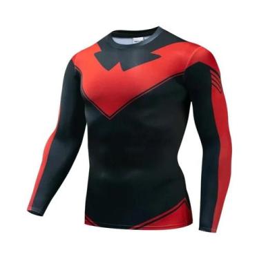 Imagem de Camiseta De Compressão Masculina De Manga Longa Com Estampa 3D Para Co