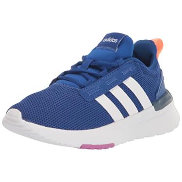 Imagem de adidas Tênis de corrida unissex infantil Racer TR21, Team azul-royal/branco/laranja, 5 Big Kid
