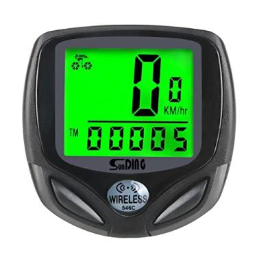 Imagem de Computador de bicicleta sem fio com suporte Display LCD retroiluminação Multifuncional velocímetro para bicicletas estrada e mountain bikes